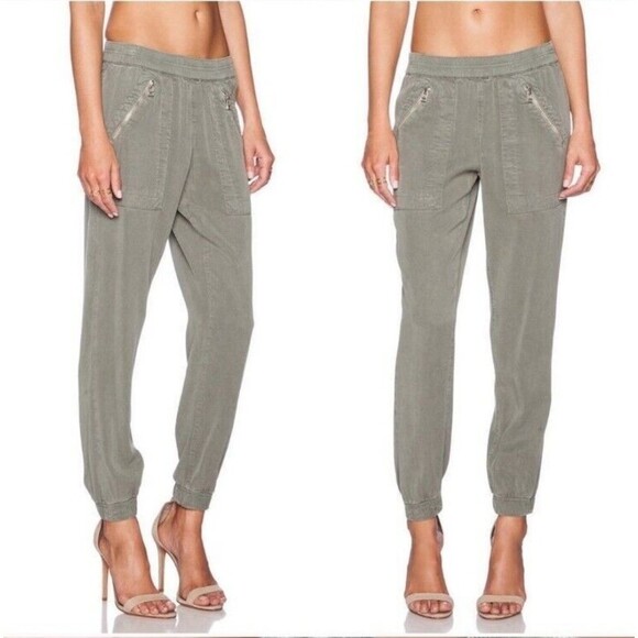 DWP Pants - DWP Revolve Utility Cargo Jogger Pants Size S Gray Zip Pocket Tapered Leg Tencel